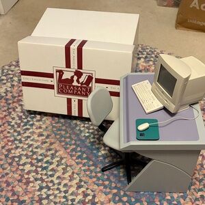 American Girl Doll Pleasant Company Computer Desk and Chair + Mini Macintosh